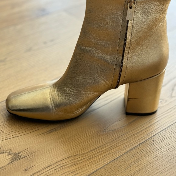 ANINE BING Jane ankle Boots   Gold and Metallic. Block heel. Zipper sides - Picture 5 of 6